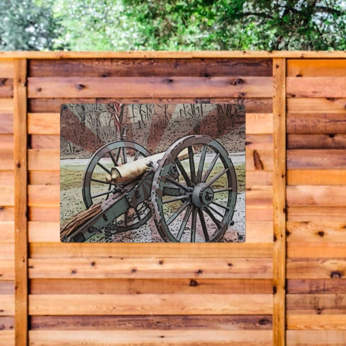 Reproduction Civil War Cannon Metal Tin Sign (Made in USA)