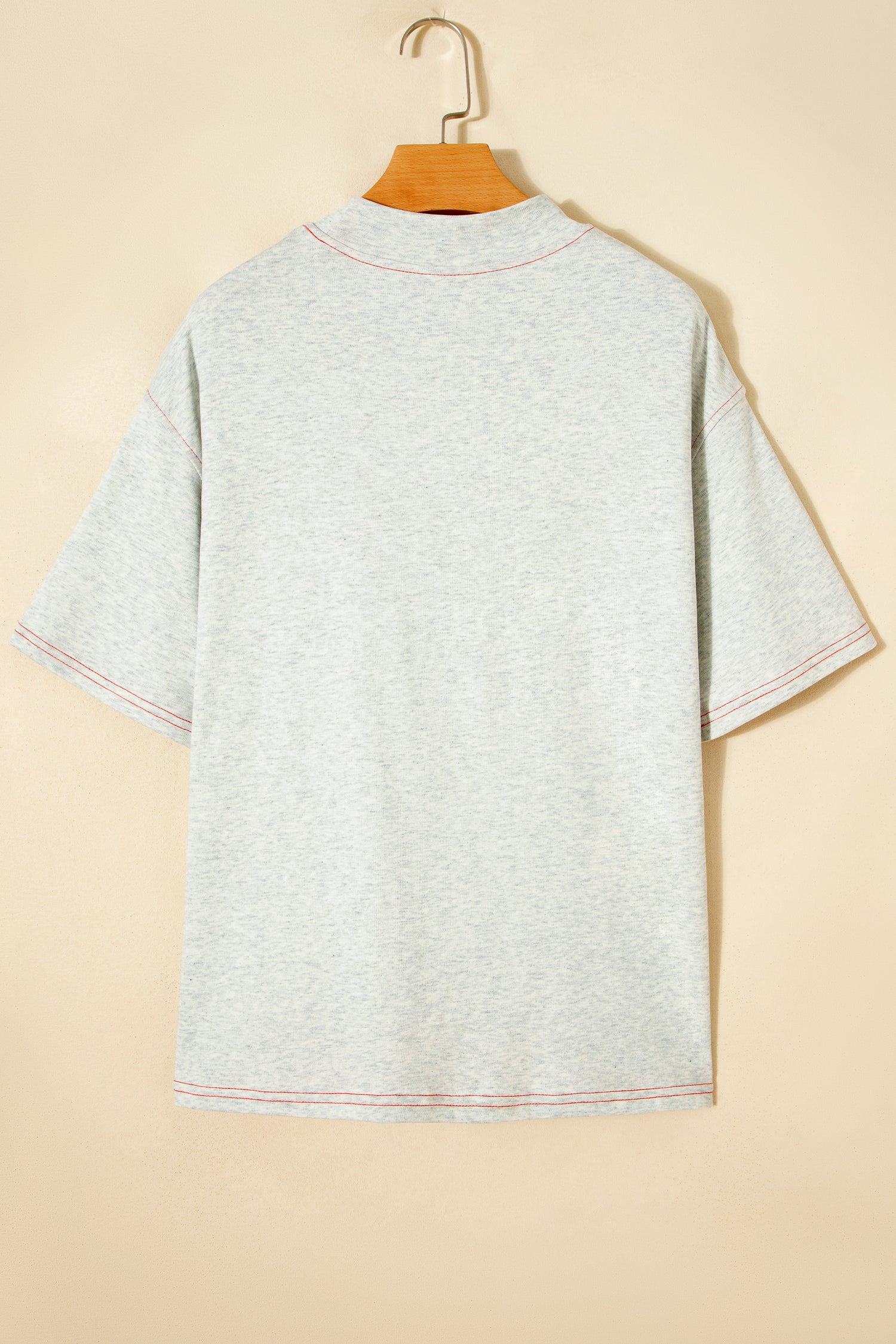 Reversible Contrast Stitching Mock Neck T-Shirt