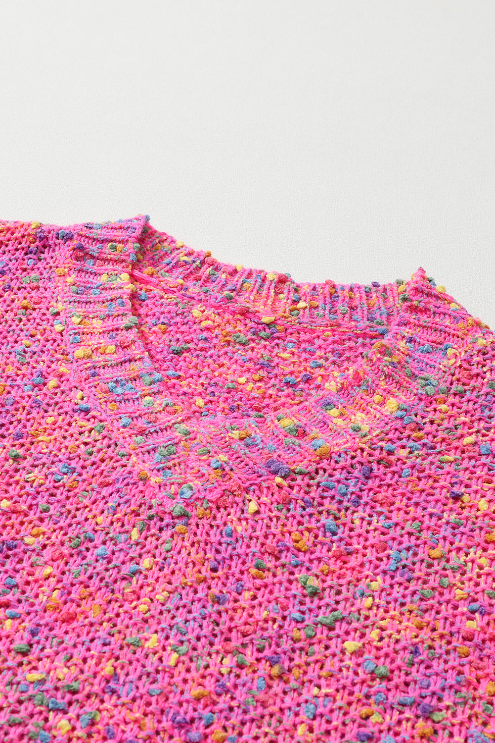 Dotted Confetti Knit V-Neck Sweater