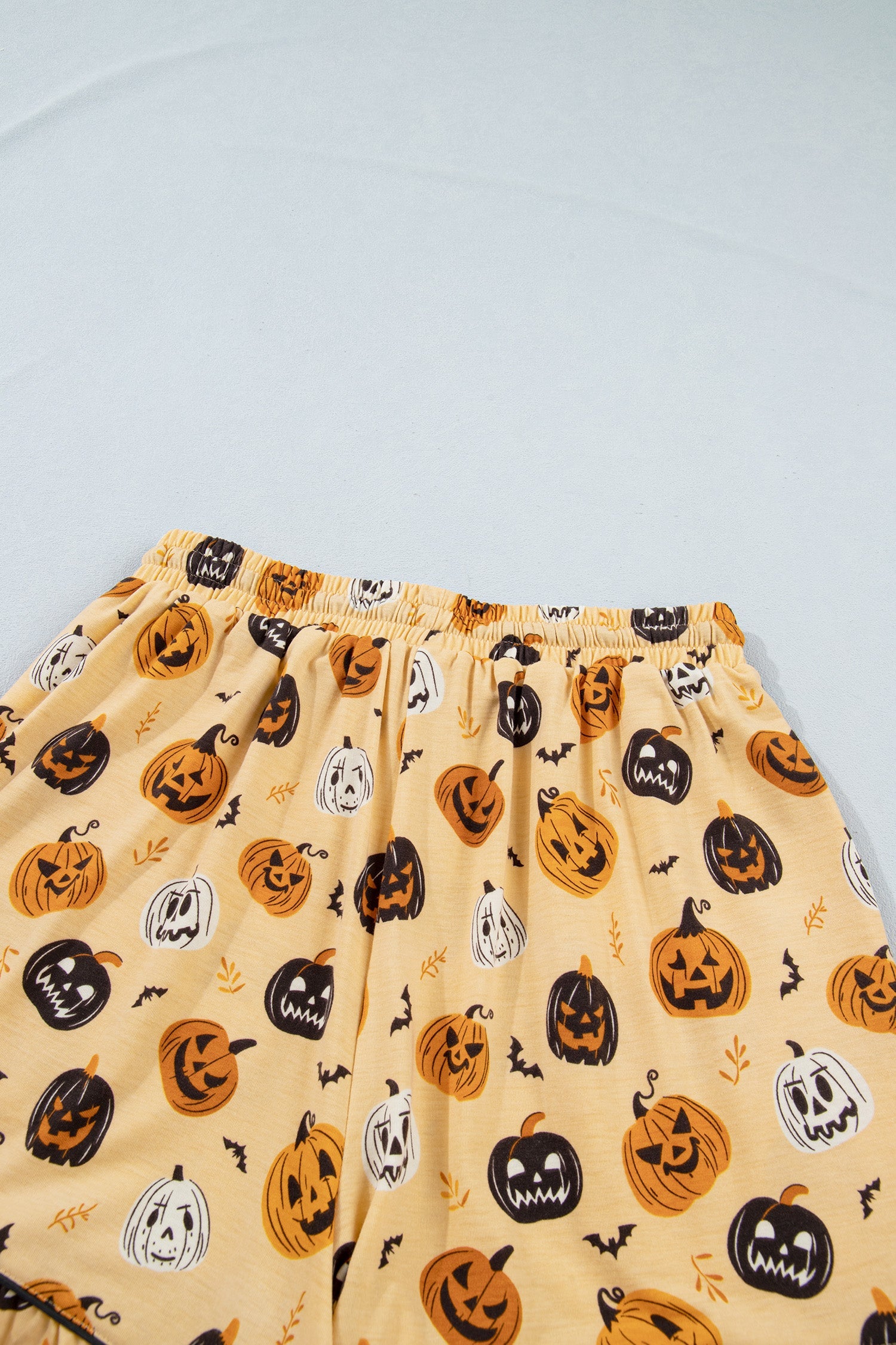 Halloween Jack-O-Lantern Ruffle Top & Shorts Lounge Set