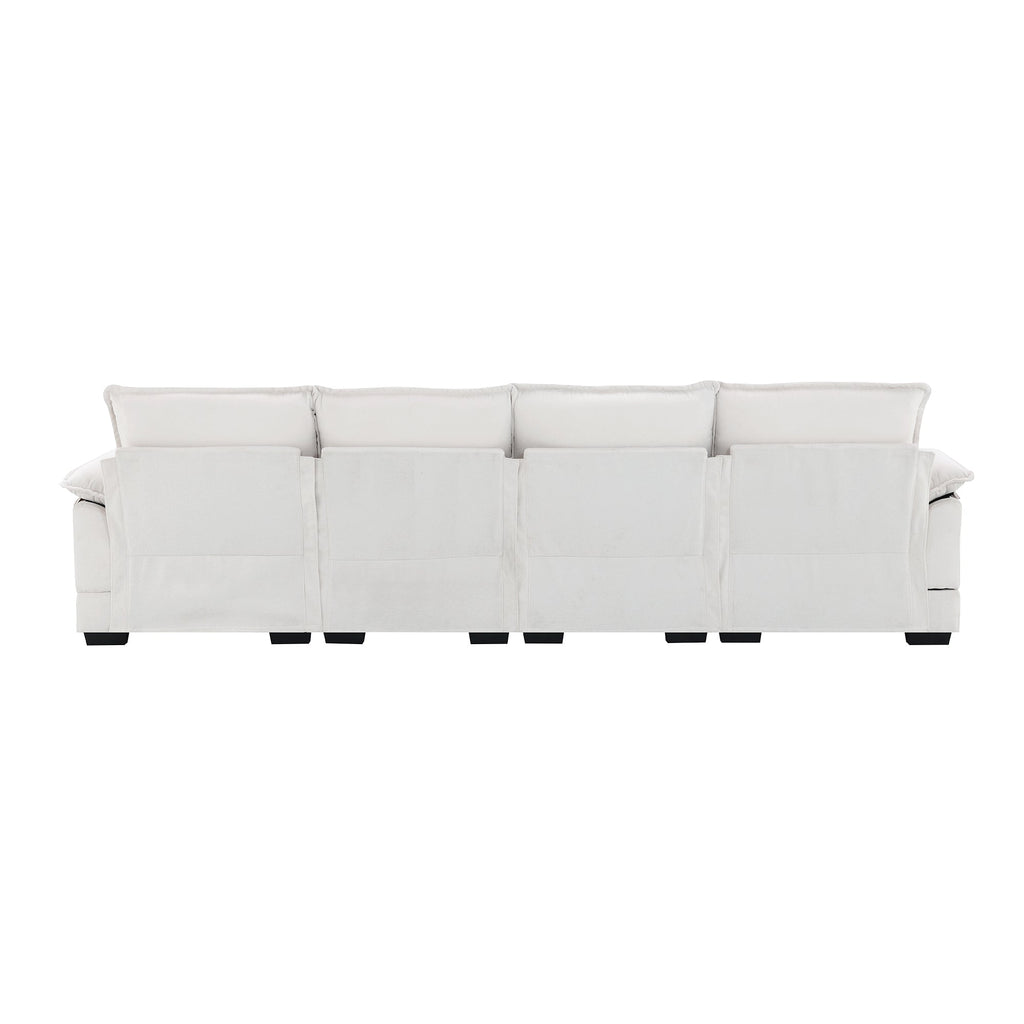 Modern U-shaped Sectional Sofa with Waist Pillows, 6-Seat Upholstered Symmetrical Sofa Furniture, Sleeper Sofa Couch with Chaise Lounge, Chenille and Velvet Options