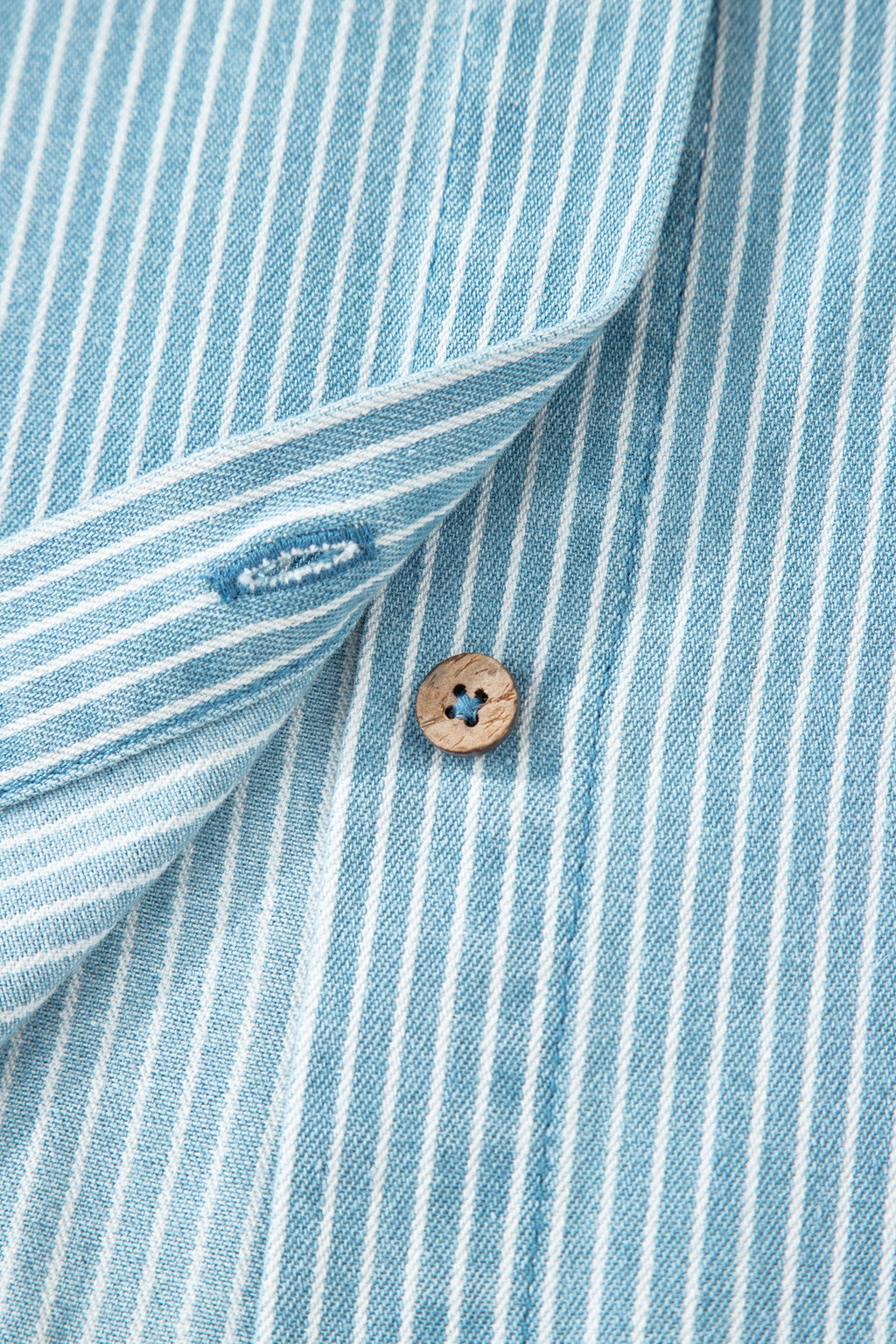 Stripe Cuffed Short Sleeve Button Up Shirt