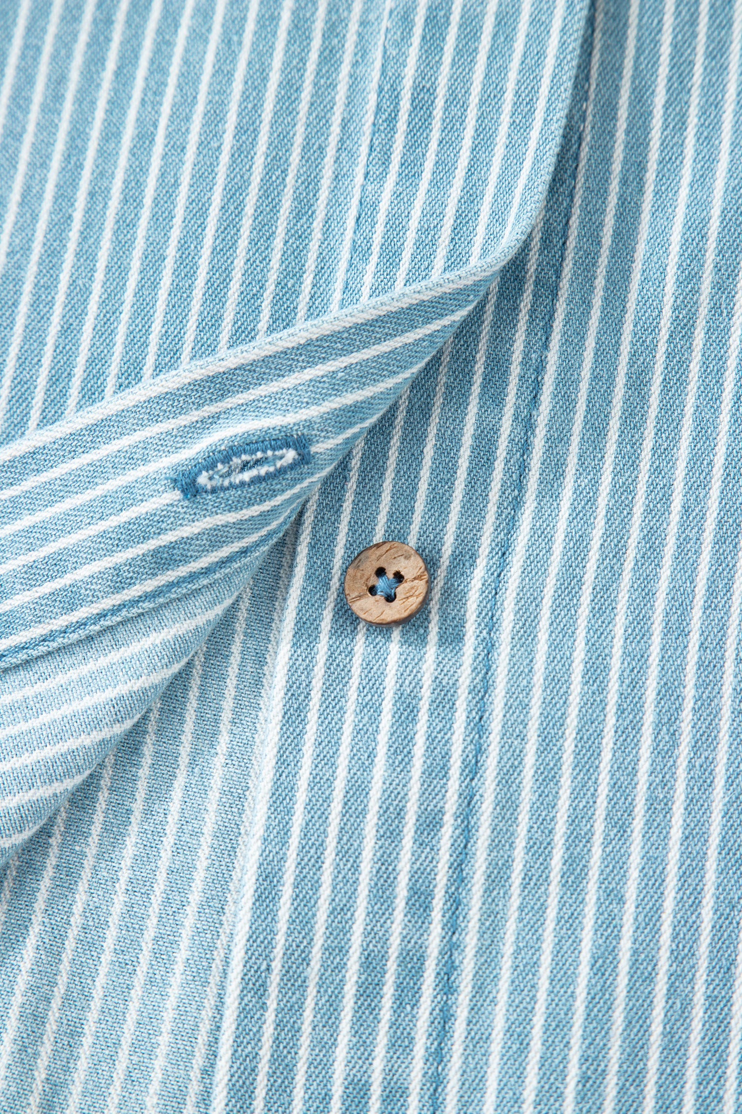 Stripe Cuffed Short Sleeve Button Up Shirt