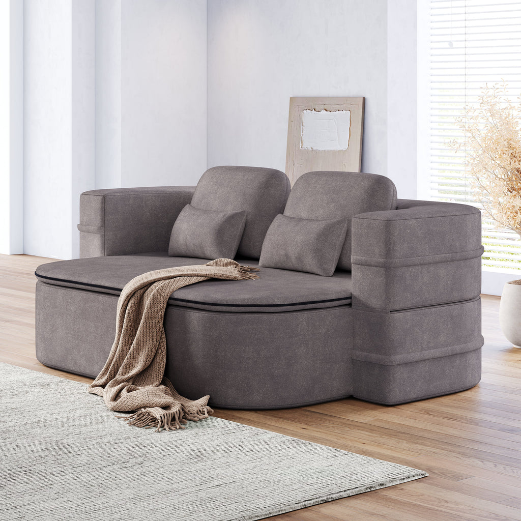 75''2-in-1 Foldable Sofa,Convertible Sleeper Foam Sofa Bed with Multi Functional Blanket, Chenille Floor folding sofa bed,  Floor Sofa Lounge Sofa for Living Room Bedroom Lounge Studio