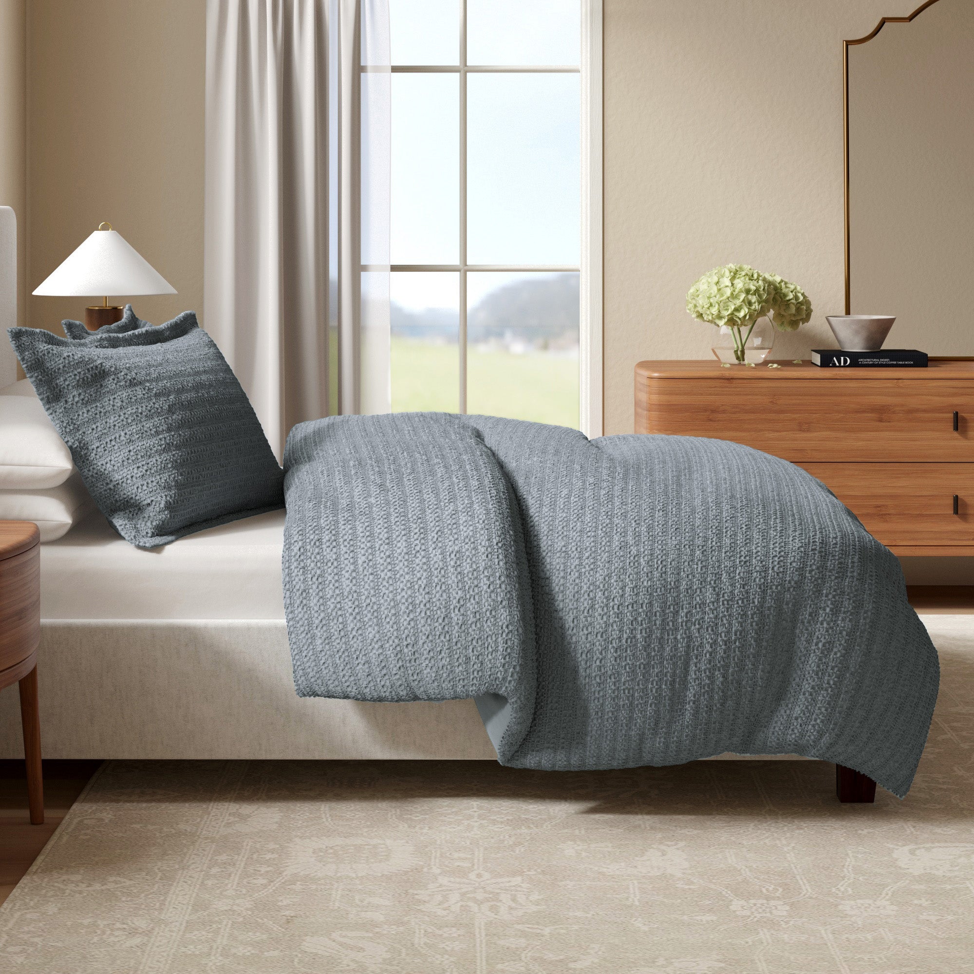 100% Cotton Honeycomb Waffle Duvet Set - Mattea Collection