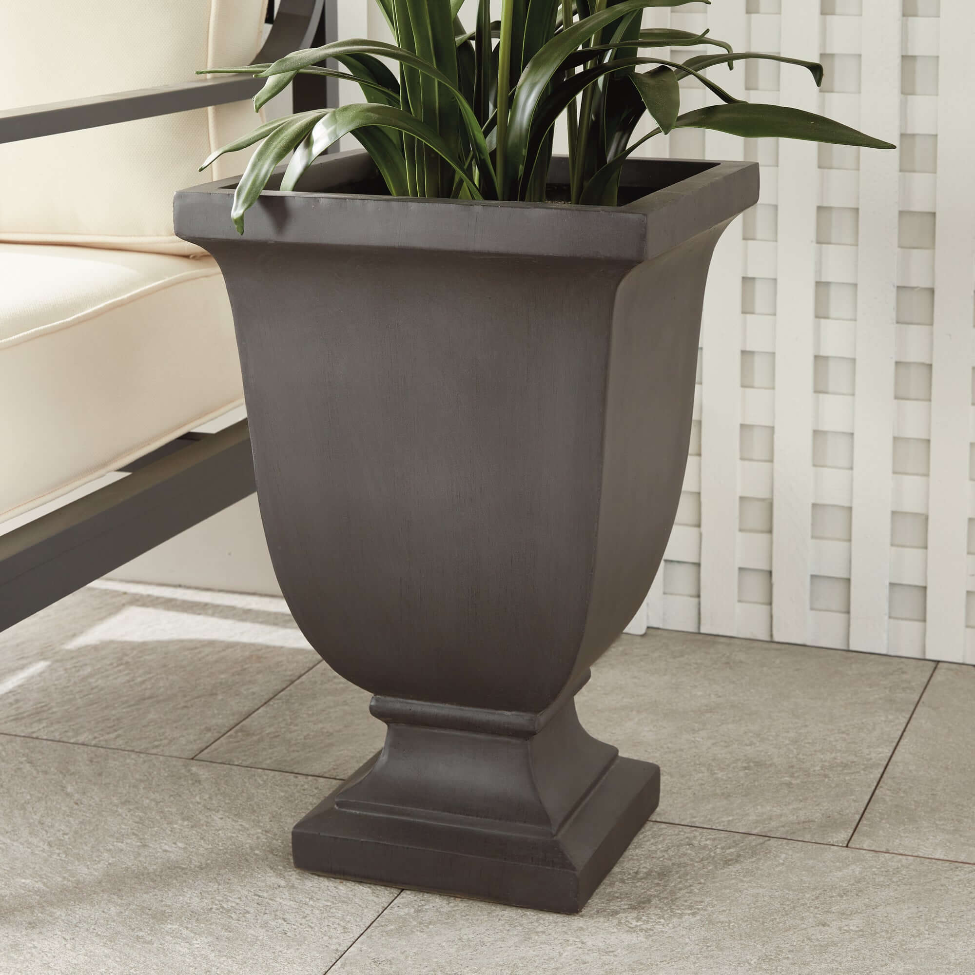 Fibreclay Footed Planter for Vintage Outdoor Garden Decor