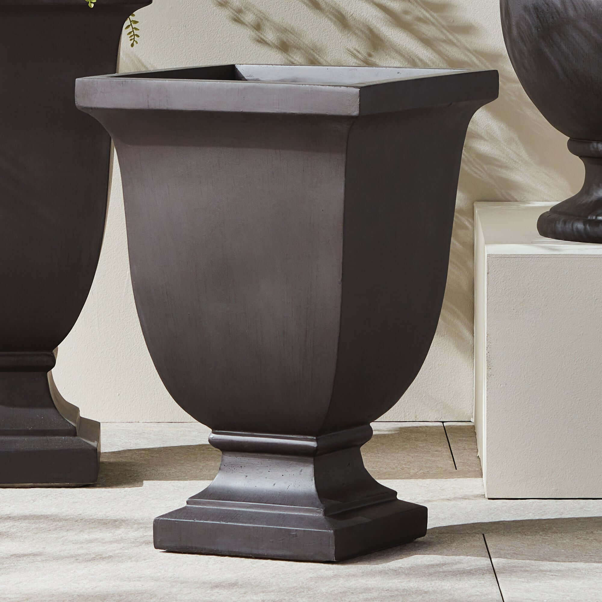 Fibreclay Footed Planter for Vintage Outdoor Garden Decor