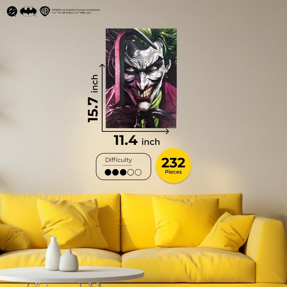 Figured Wooden Puzzle Batman™ - Joker: Smile of Chaos