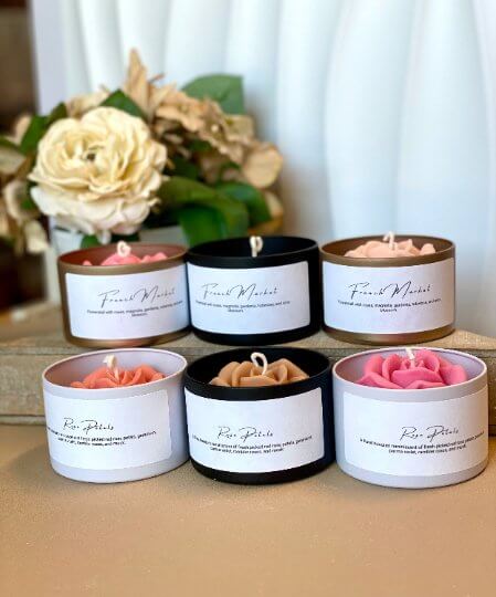 Flower in a Jar Candle – Handcrafted Soy Wax Scented Candle Gift