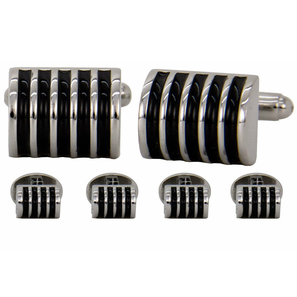 Vittorio Vico Men's Silver Cufflinks & Stud Sets in Gift Box