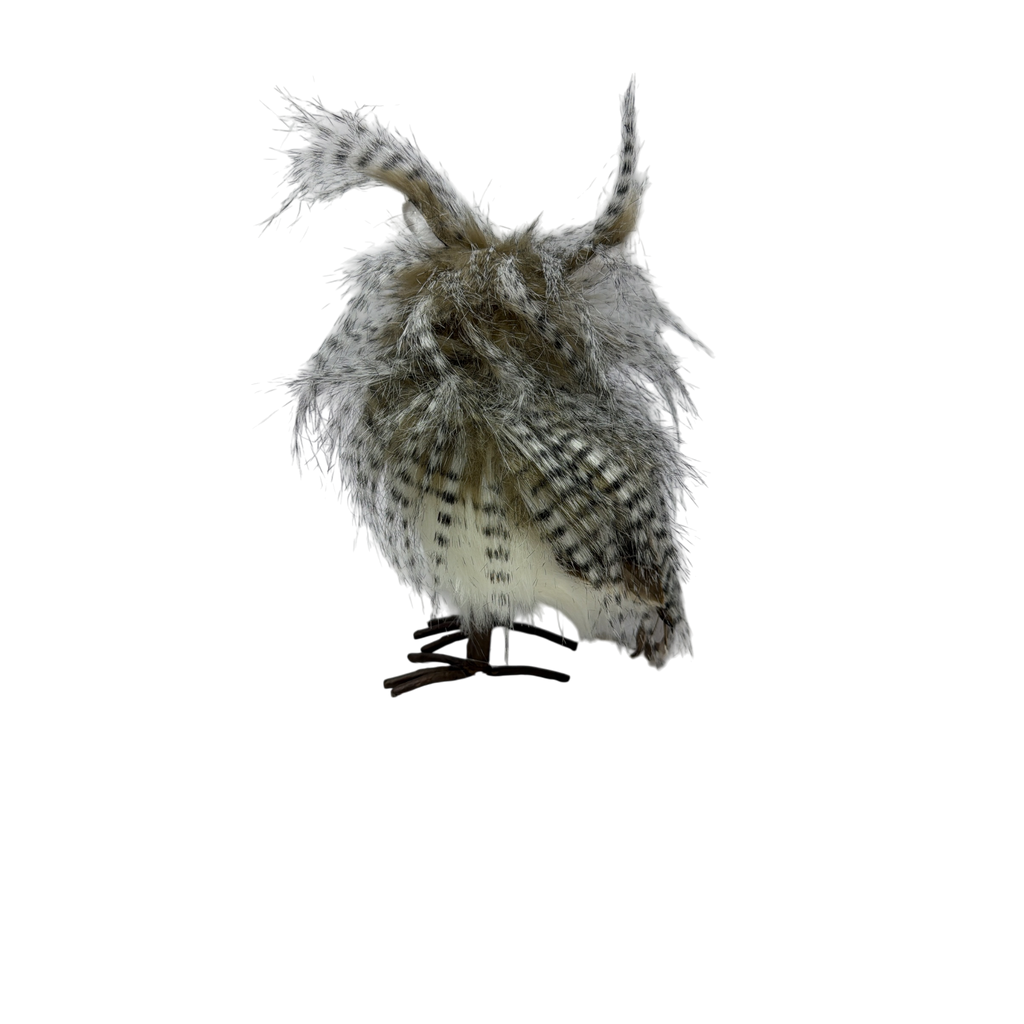 Faux Fur Owl Figurine Feathers Up
