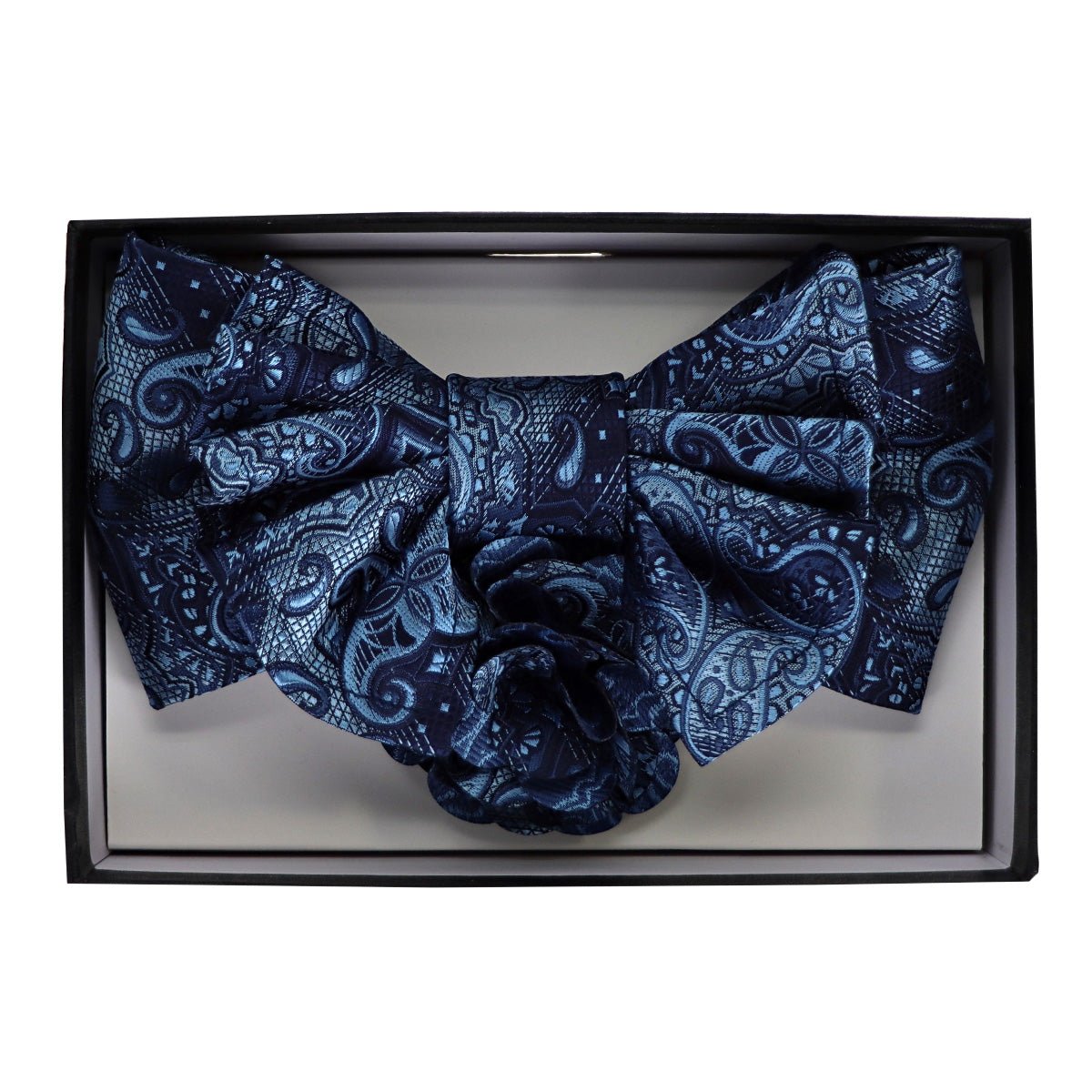Vittorio Farina Men's Design XL Bow Tie, Pocket Square and Flower Lapel Pin in Gift Box
