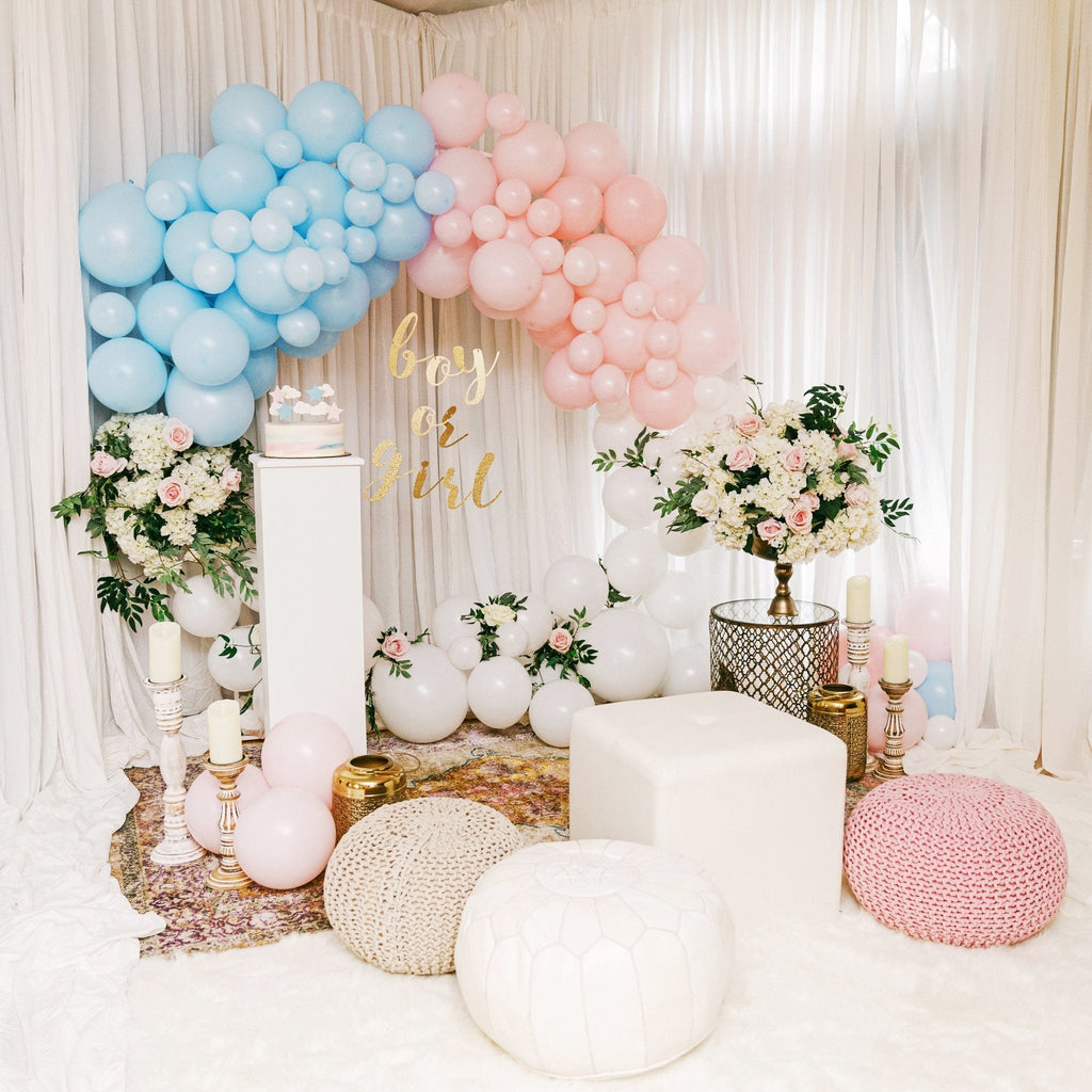 Pastel Sky Balloon Garland Kit – Pink, Blue & White
