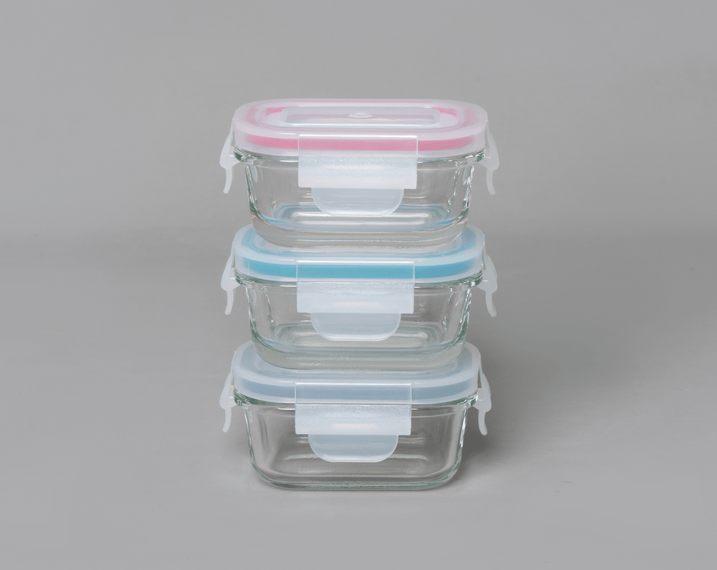 Mini Glass Container Set - Rectangular (Vanilla)