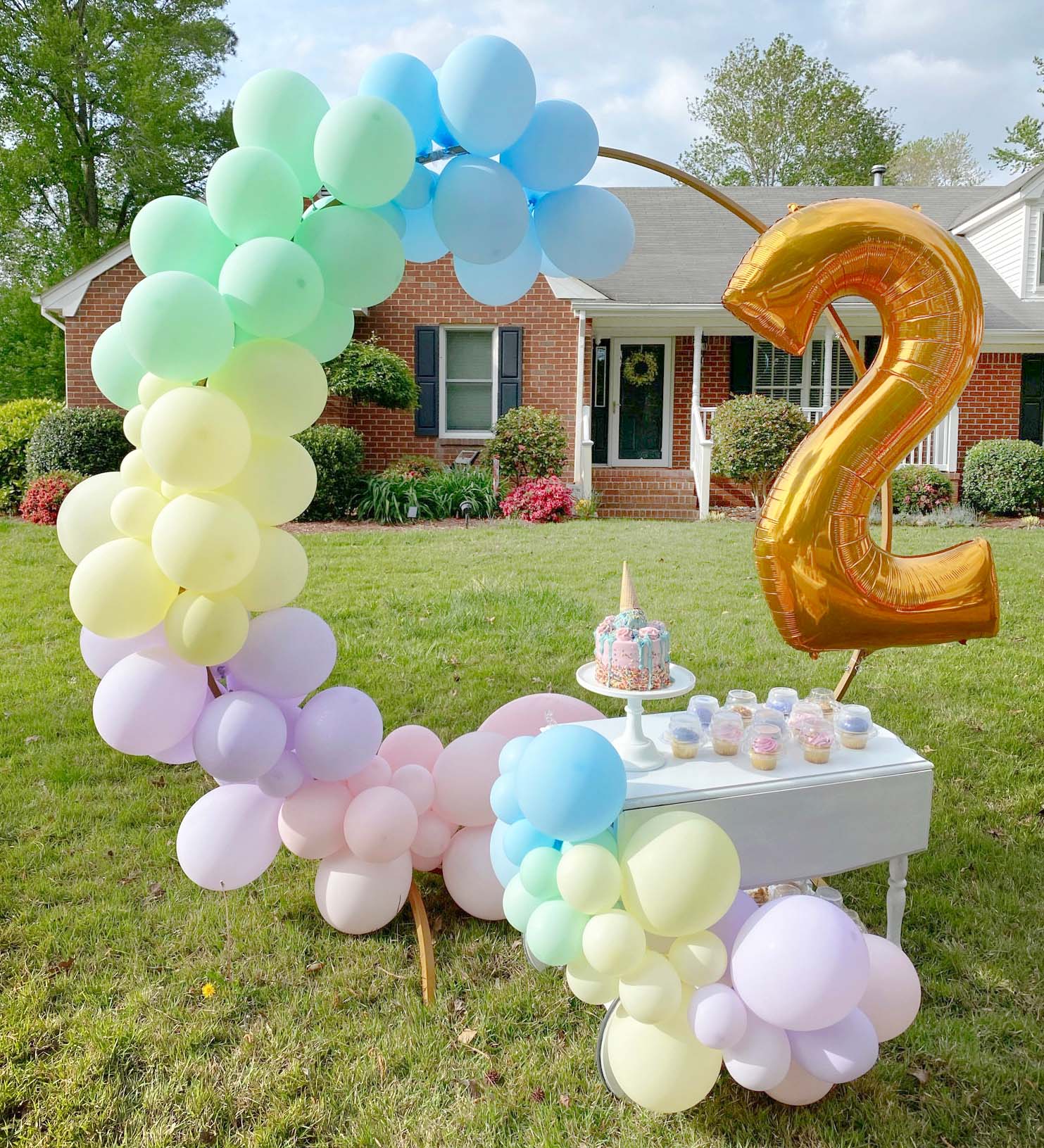 Yellow Gold Number Balloon