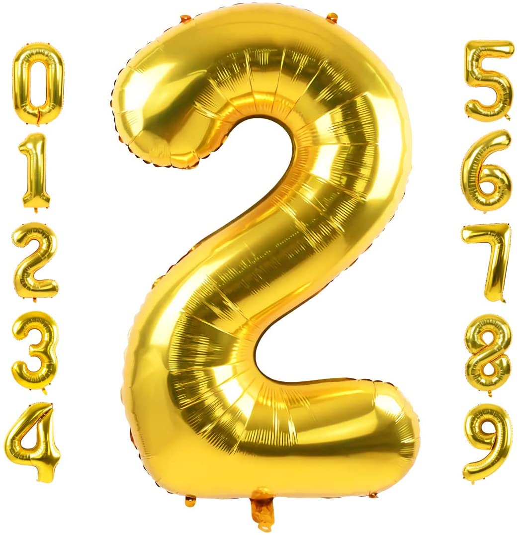 Yellow Gold Number Balloon