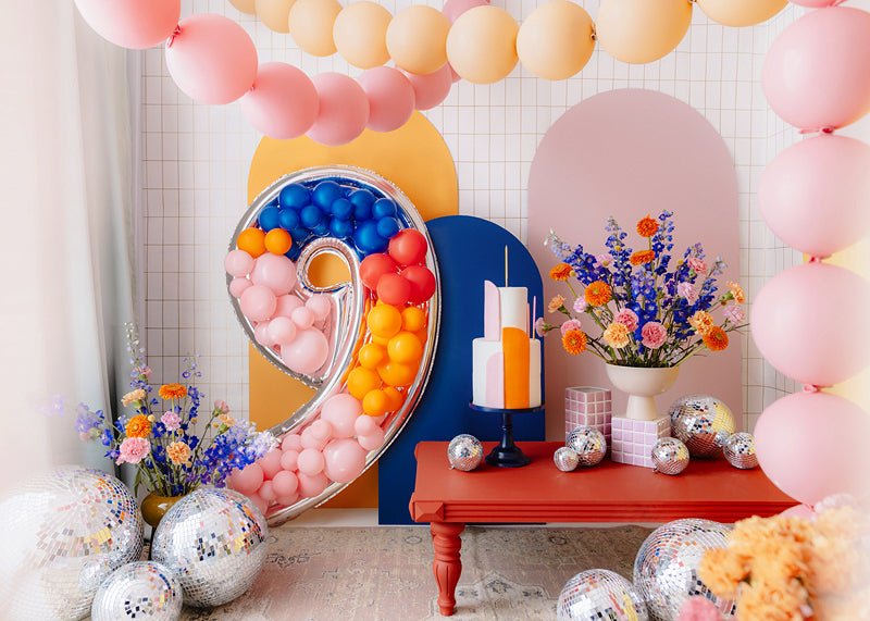 Standing Silver Number Balloon Frame