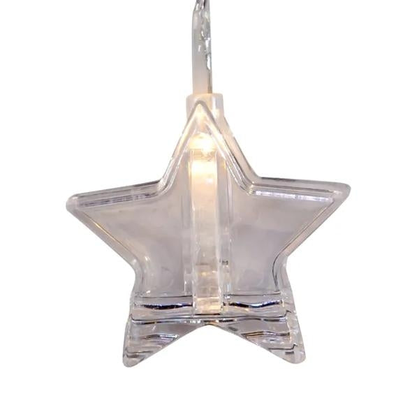 Battery Operated 10-Light Warm White LED Star Clip Light Set