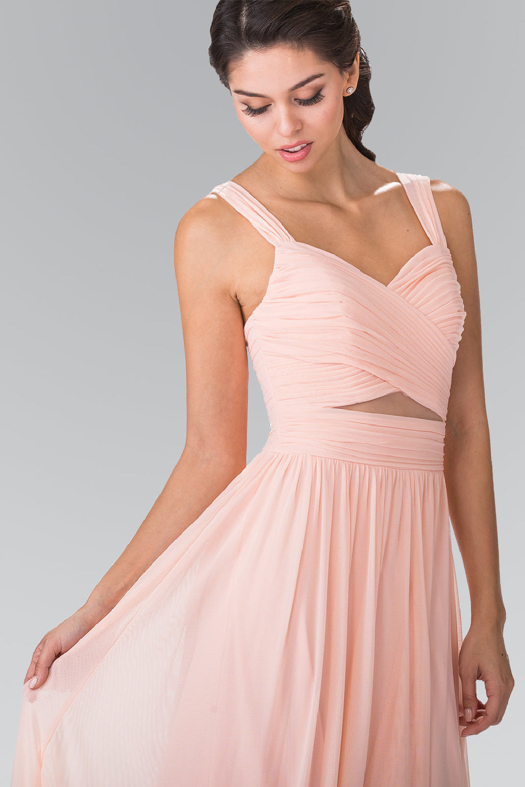 Pleated Bodice Bridesmaids Long Prom Dress GLGL2366