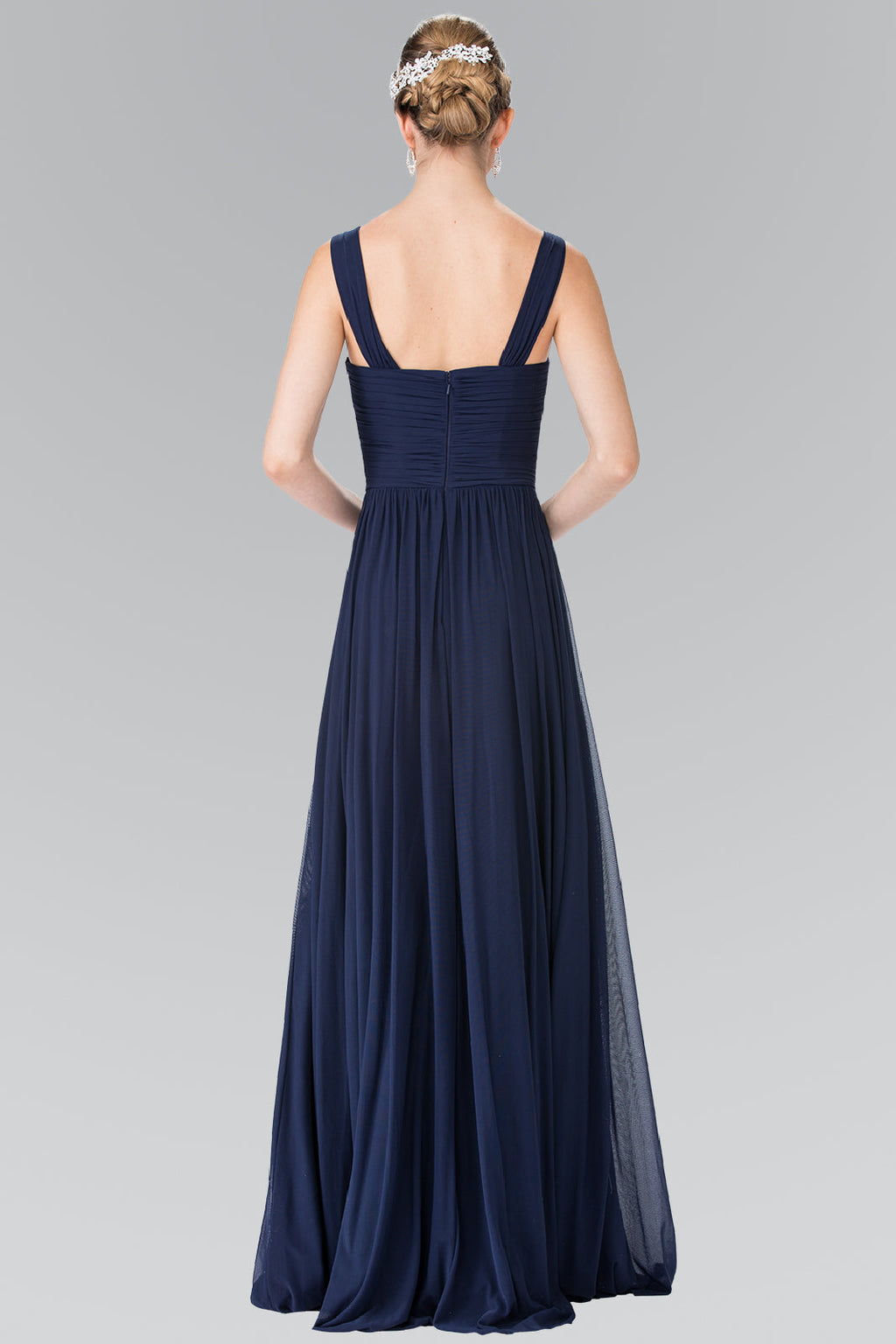 Pleated Bodice Bridesmaids Long Prom Dress GLGL2366