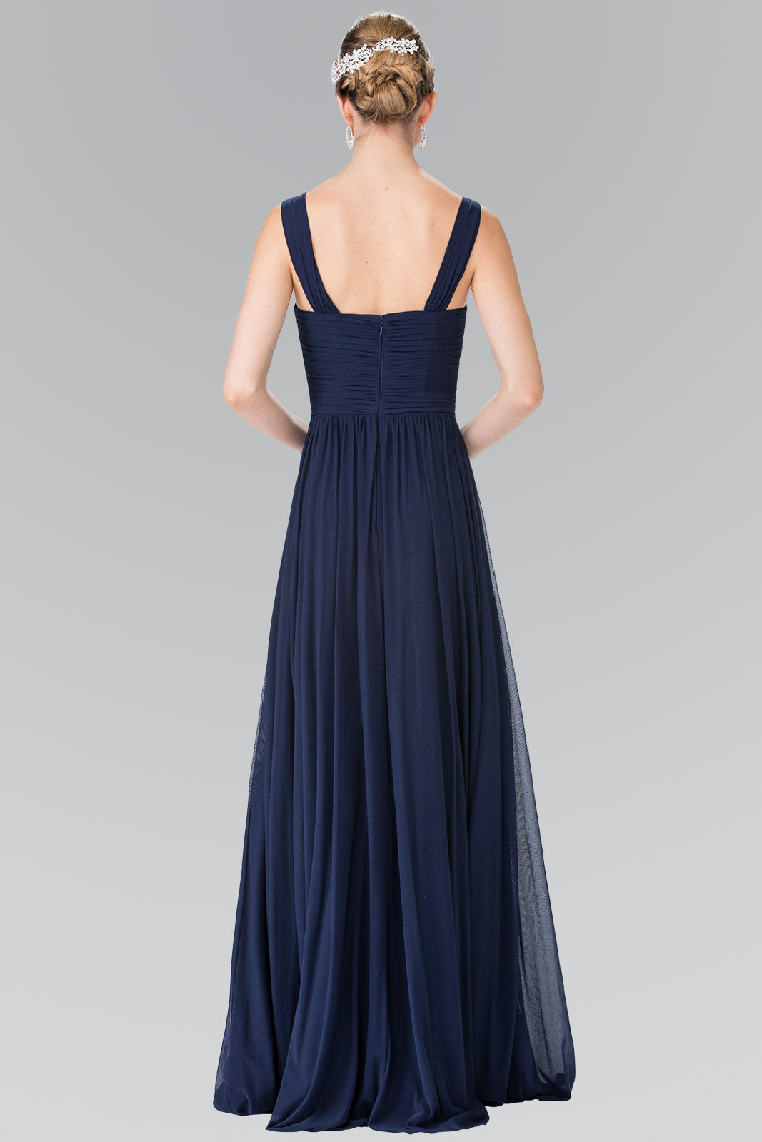 Pleated Bodice Bridesmaids Long Prom Dress GLGL2366