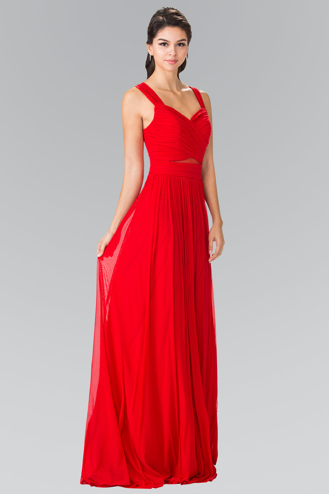 Pleated Bodice Bridesmaids Long Prom Dress GLGL2366