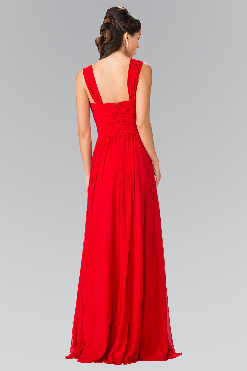 Pleated Bodice Bridesmaids Long Prom Dress GLGL2366