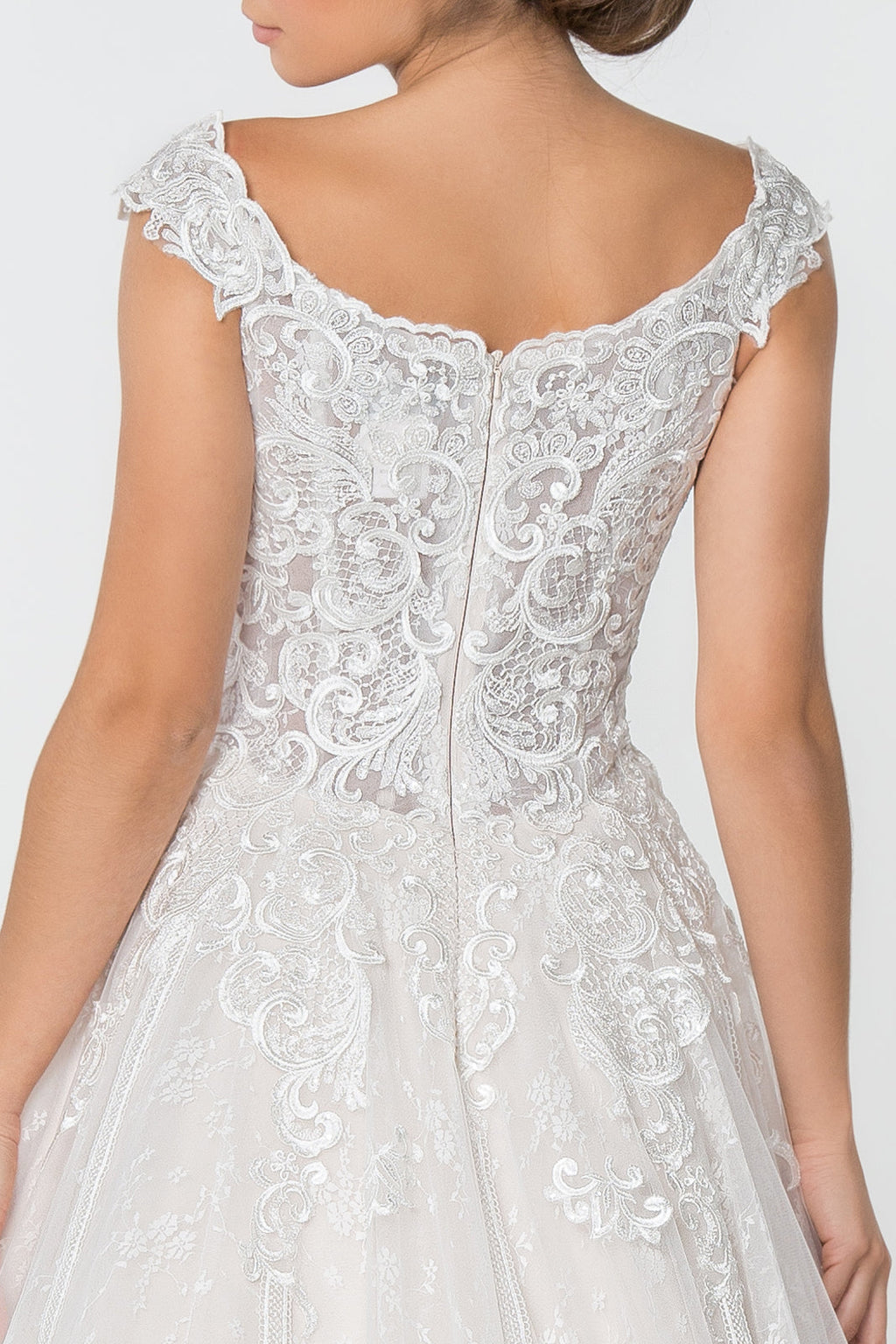 Lace Embellished Bodice A-Line Long Wedding Dress GLGL2823