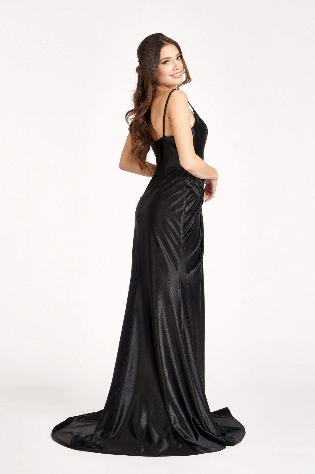 Sweetheart Satin Mermaid Bridesmdi Gown w/ Open Back & Gathered Waistline GLGL3044