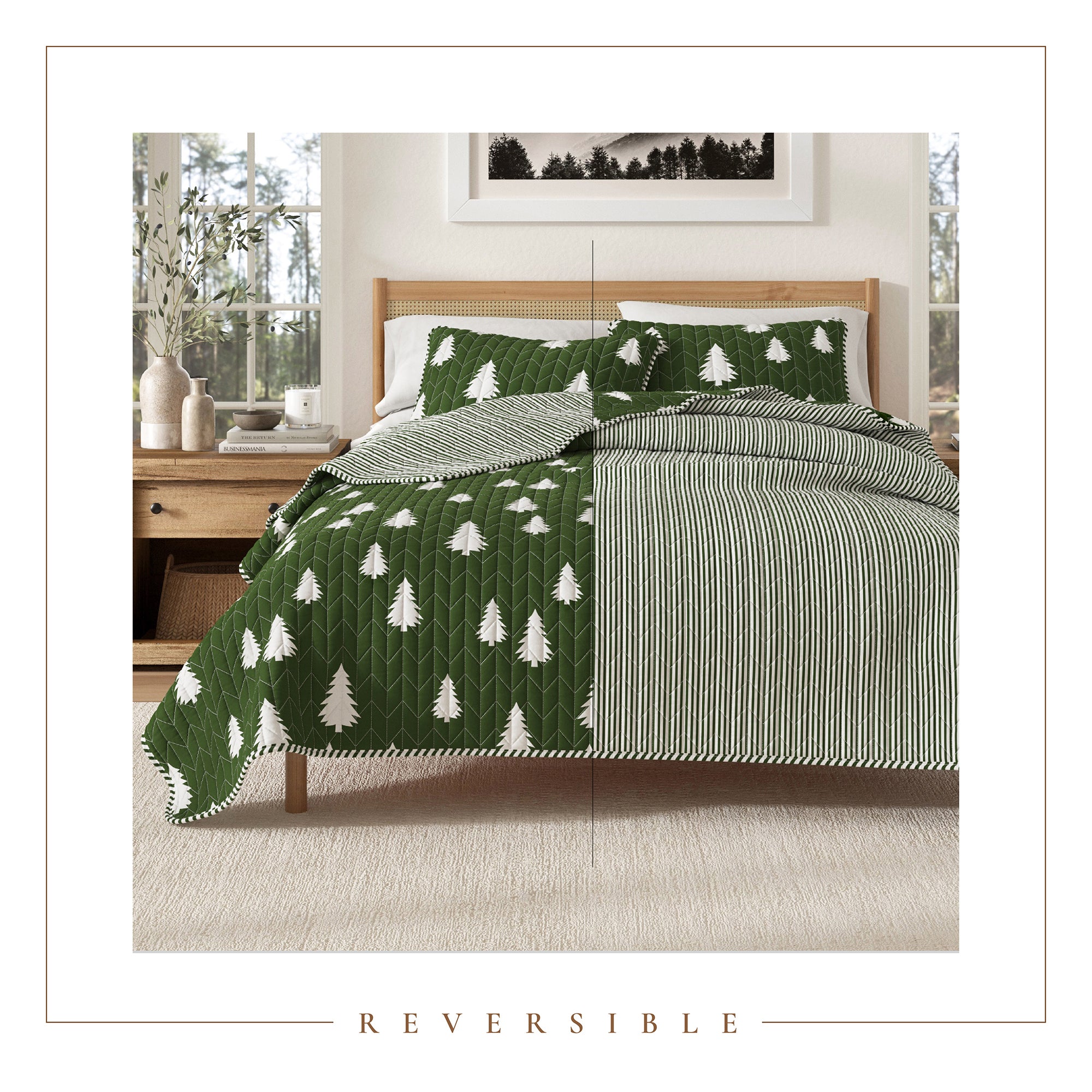 3 Piece Lodge Printed Quilt - Arrowhead