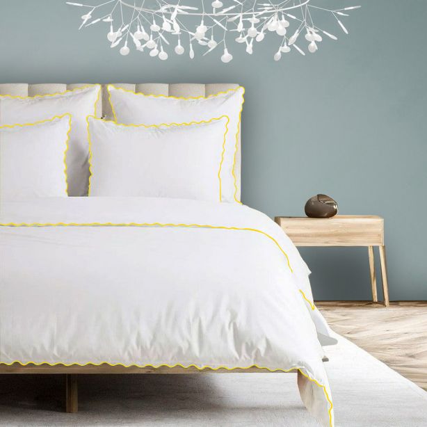400TC Cotton Small Scallop Embroidery Duvet Cover Set