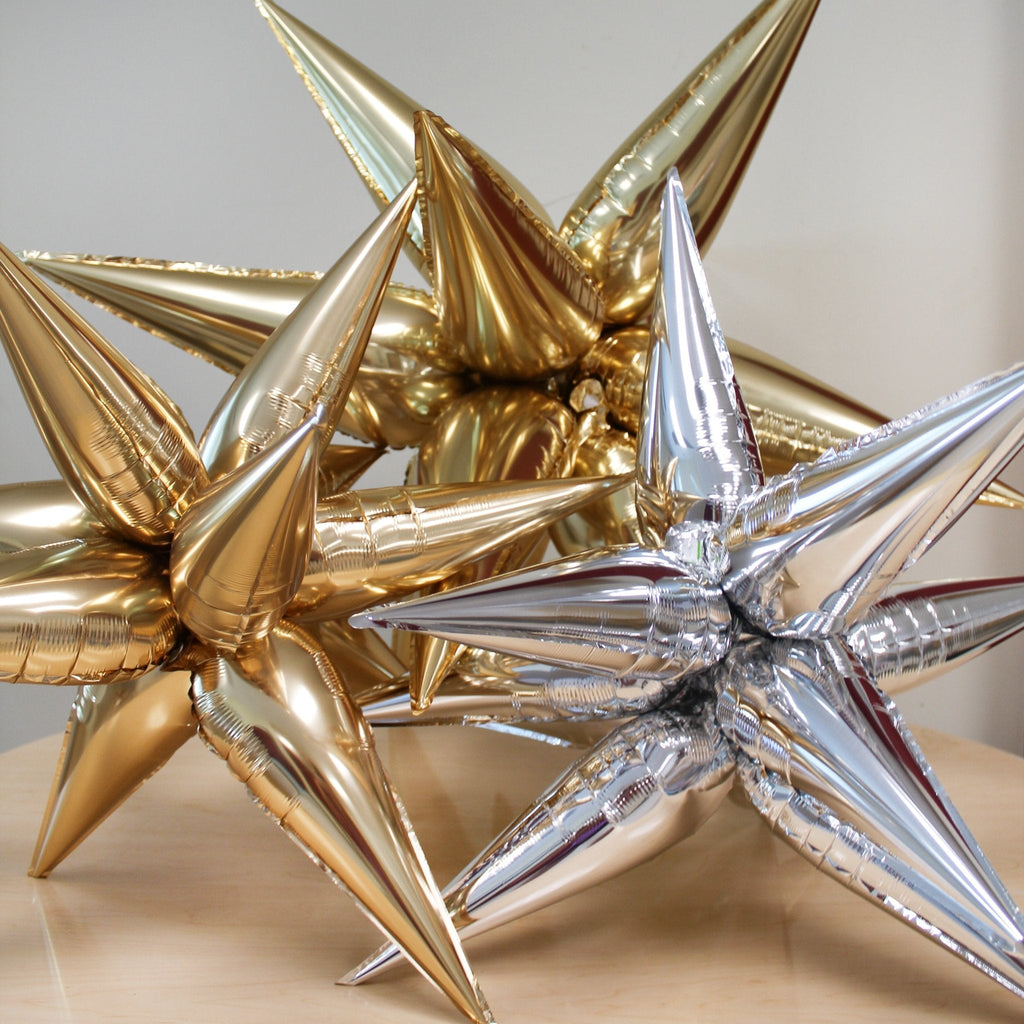 Gold Starburst Cluster Balloon – 40" Foil | Ellie’s Party Supply