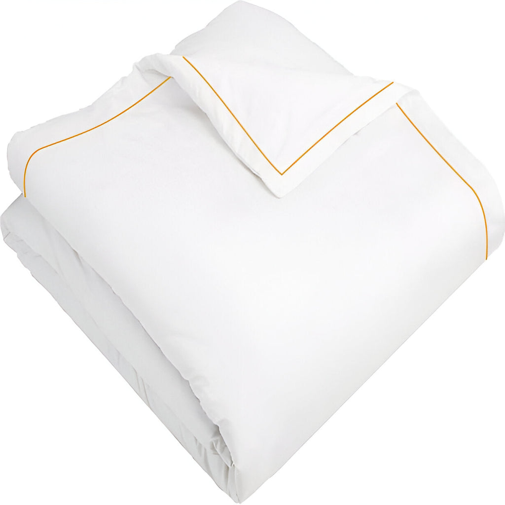 400TC Cotton Single Edge Embroidery Sateen Solid Duvet Cover Set
