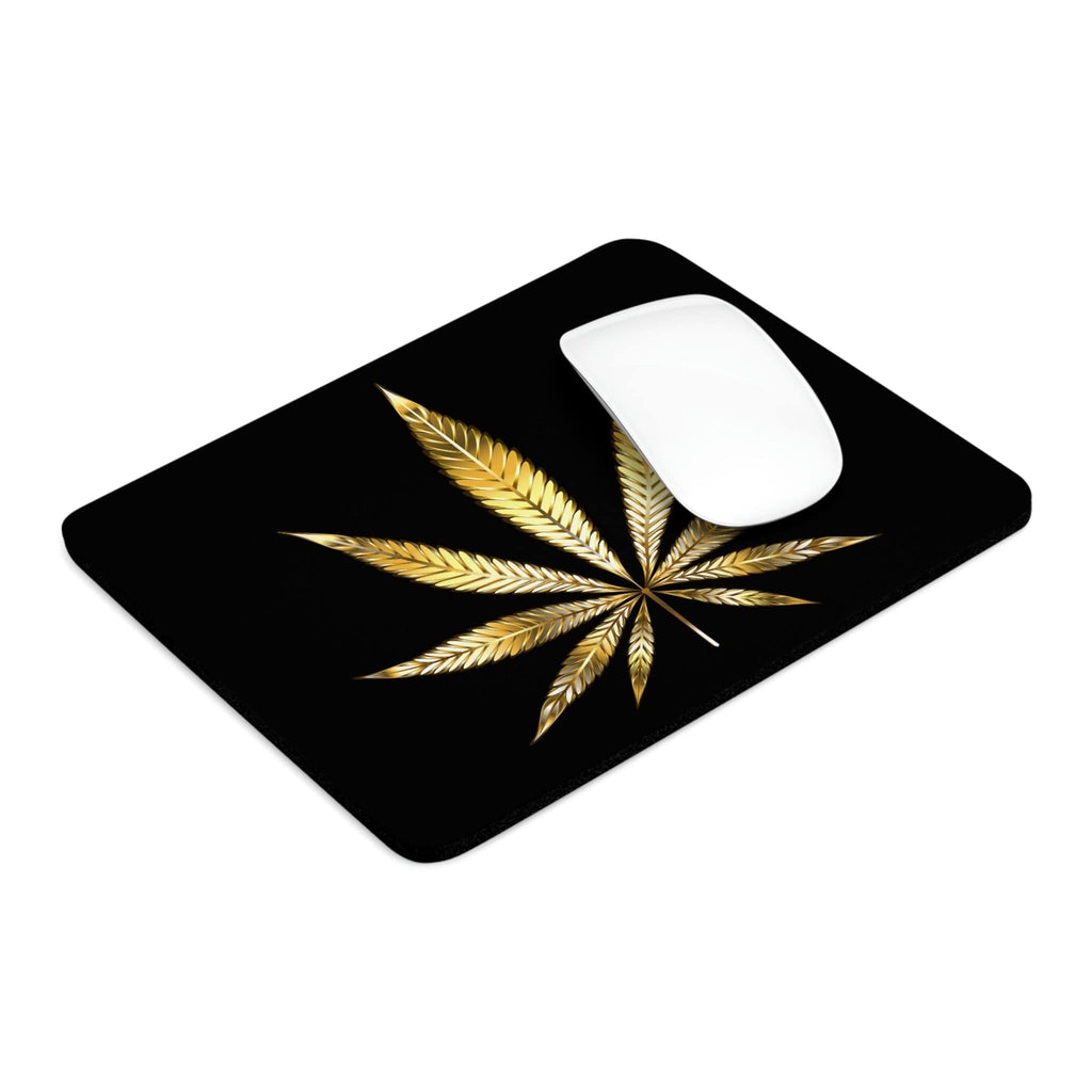 Gold Marijuana Leaf Mouse Pad