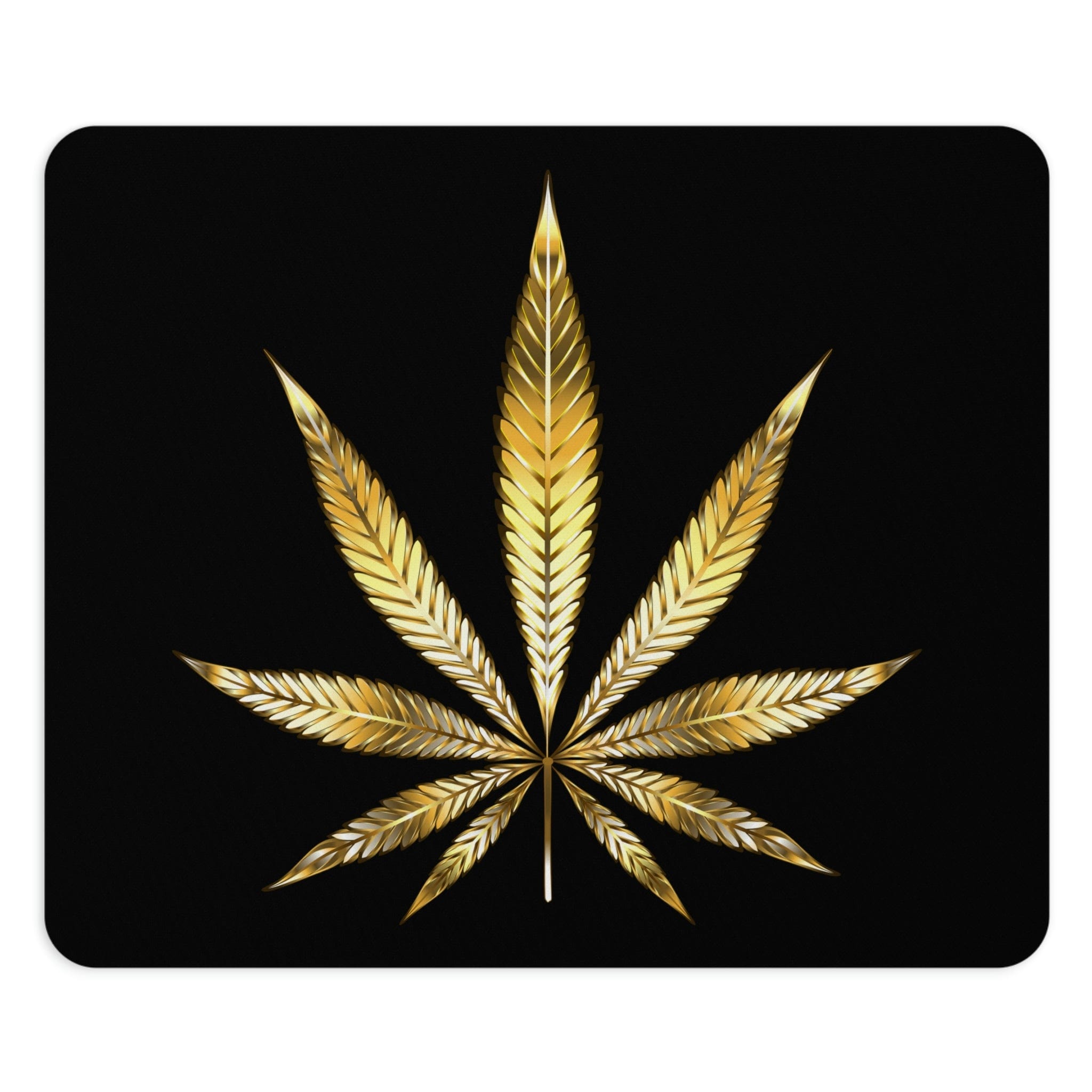 Gold Marijuana Leaf Mouse Pad