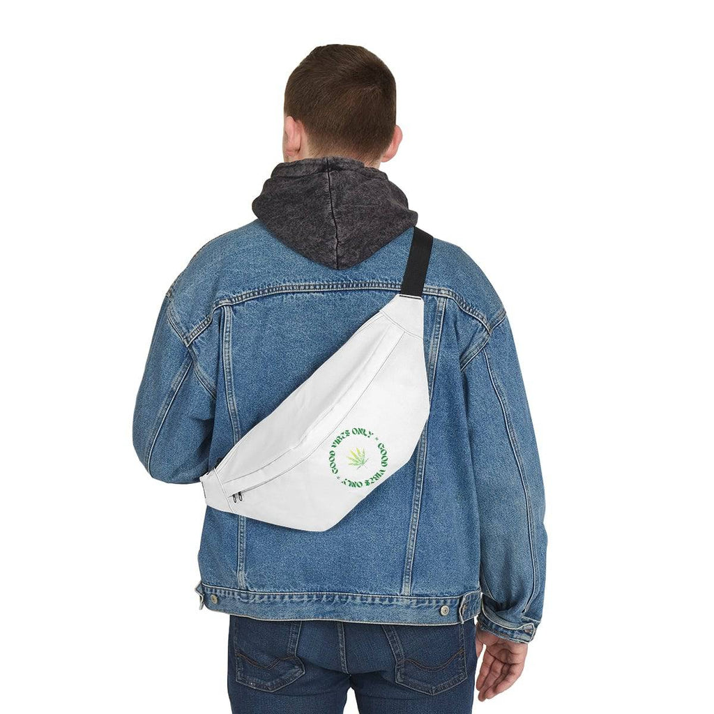 Good Vibes Only White Marijuana Themed Fanny Pack