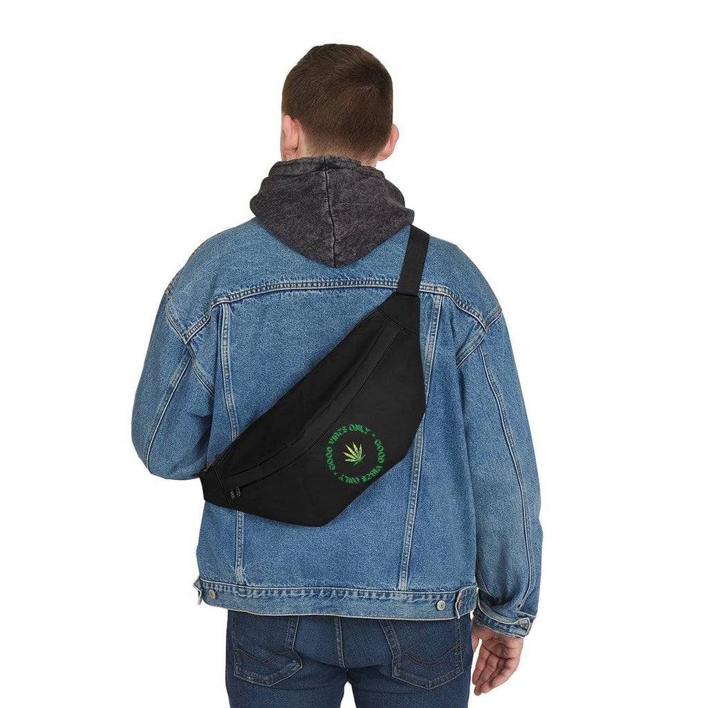 Good Vibes Black Cannabis Fanny Pack