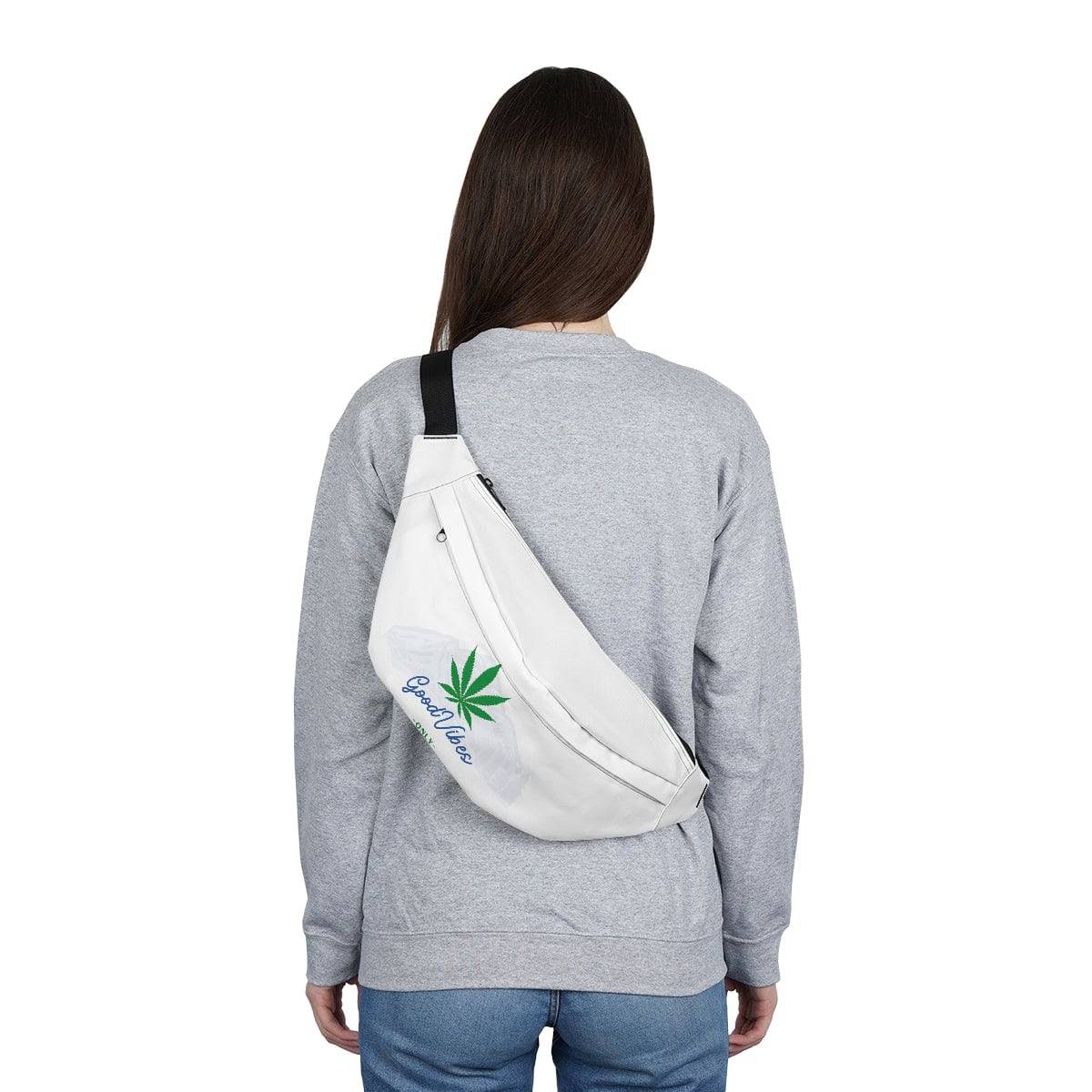 Good Vibes Only Mountain White Weed Fanny Pack