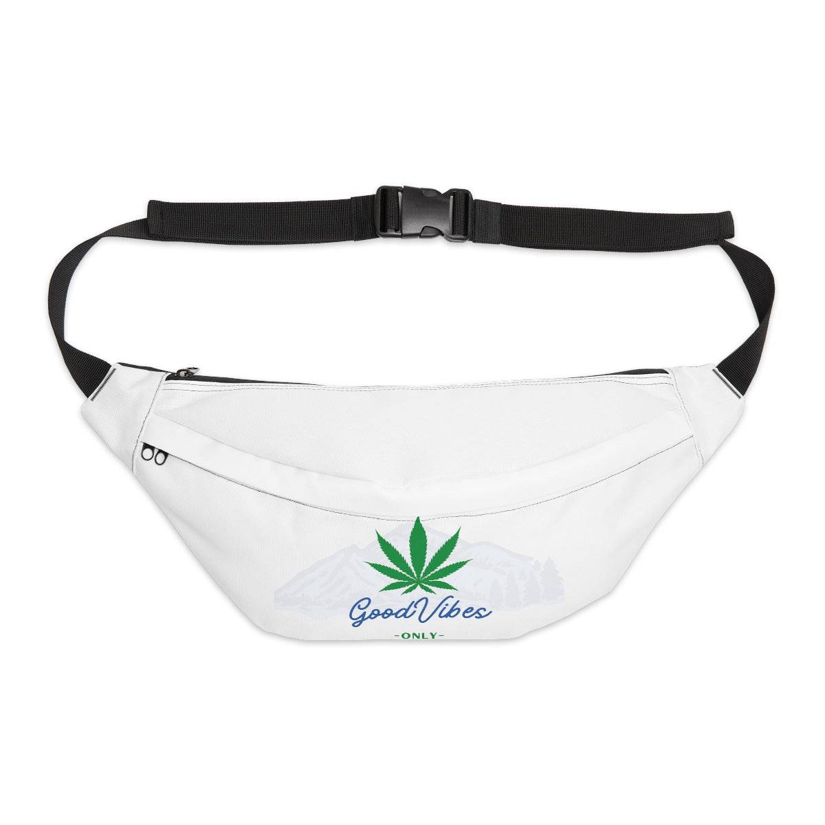 Good Vibes Only Mountain White Weed Fanny Pack
