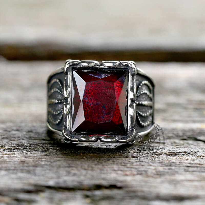 Gothic Crown Stainless Steel CZ Ring