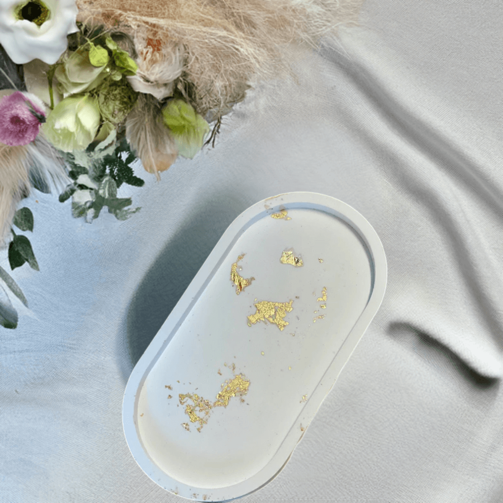 Handmade Jesmonite Tray - Stylish Modern Decorative Organizer for Home and Office