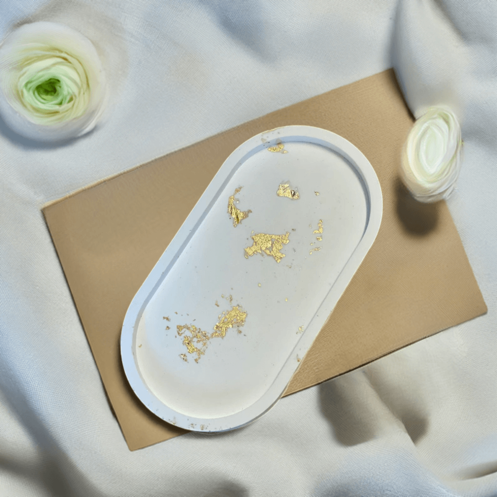 Handmade Jesmonite Tray - Stylish Modern Decorative Organizer for Home and Office