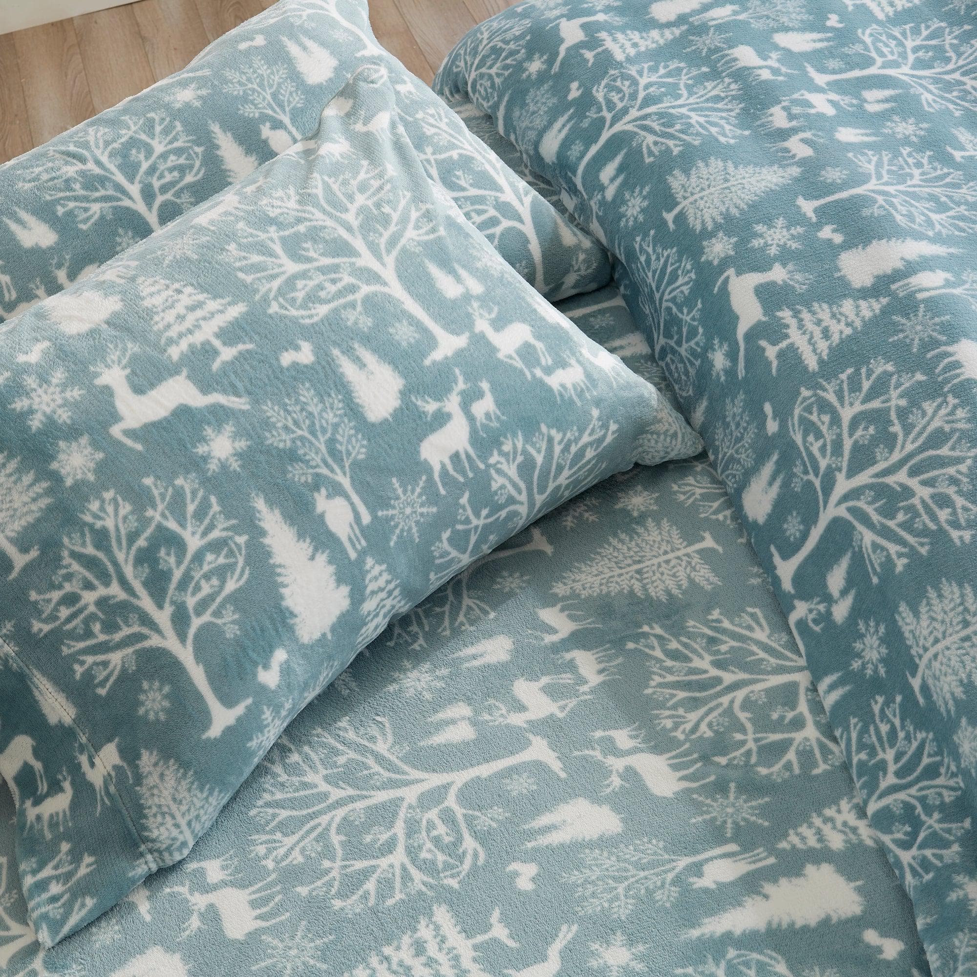 4-Piece Printed Plush Sheet - Velvet Luxe Collection