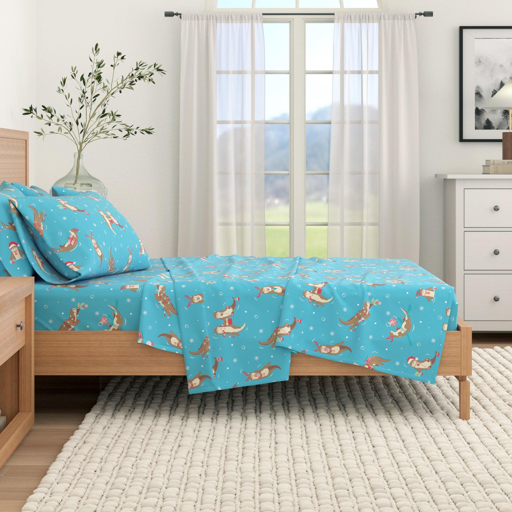 4-Piece Turkish Cotton Christmas Flannel Sheet - Whittaker Collection