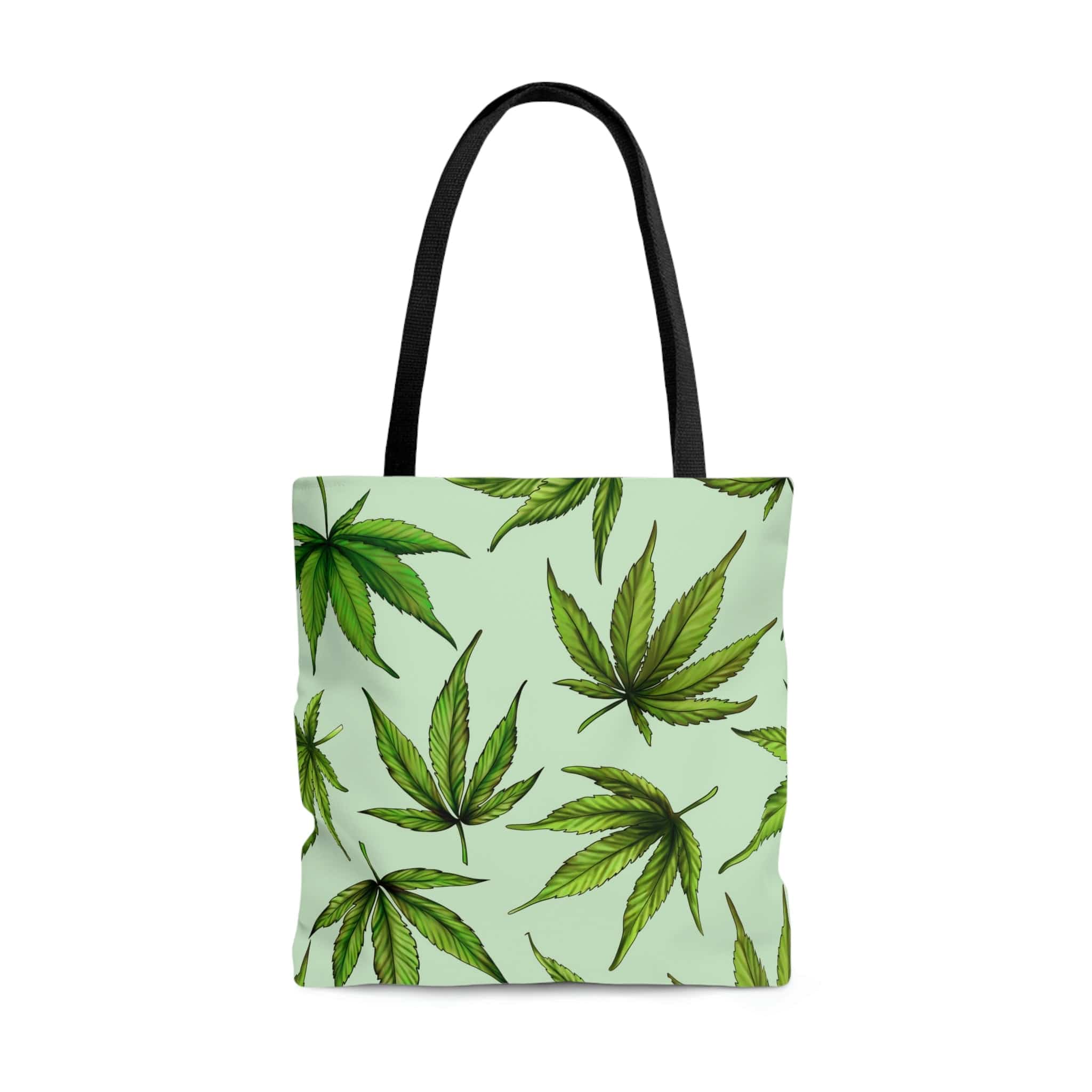 Green Marijuana Leaves Tote Bag