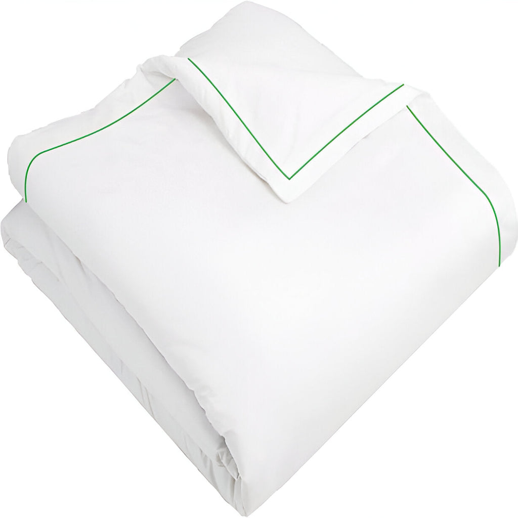 400TC Cotton Single Edge Embroidery Sateen Solid Duvet Cover Set