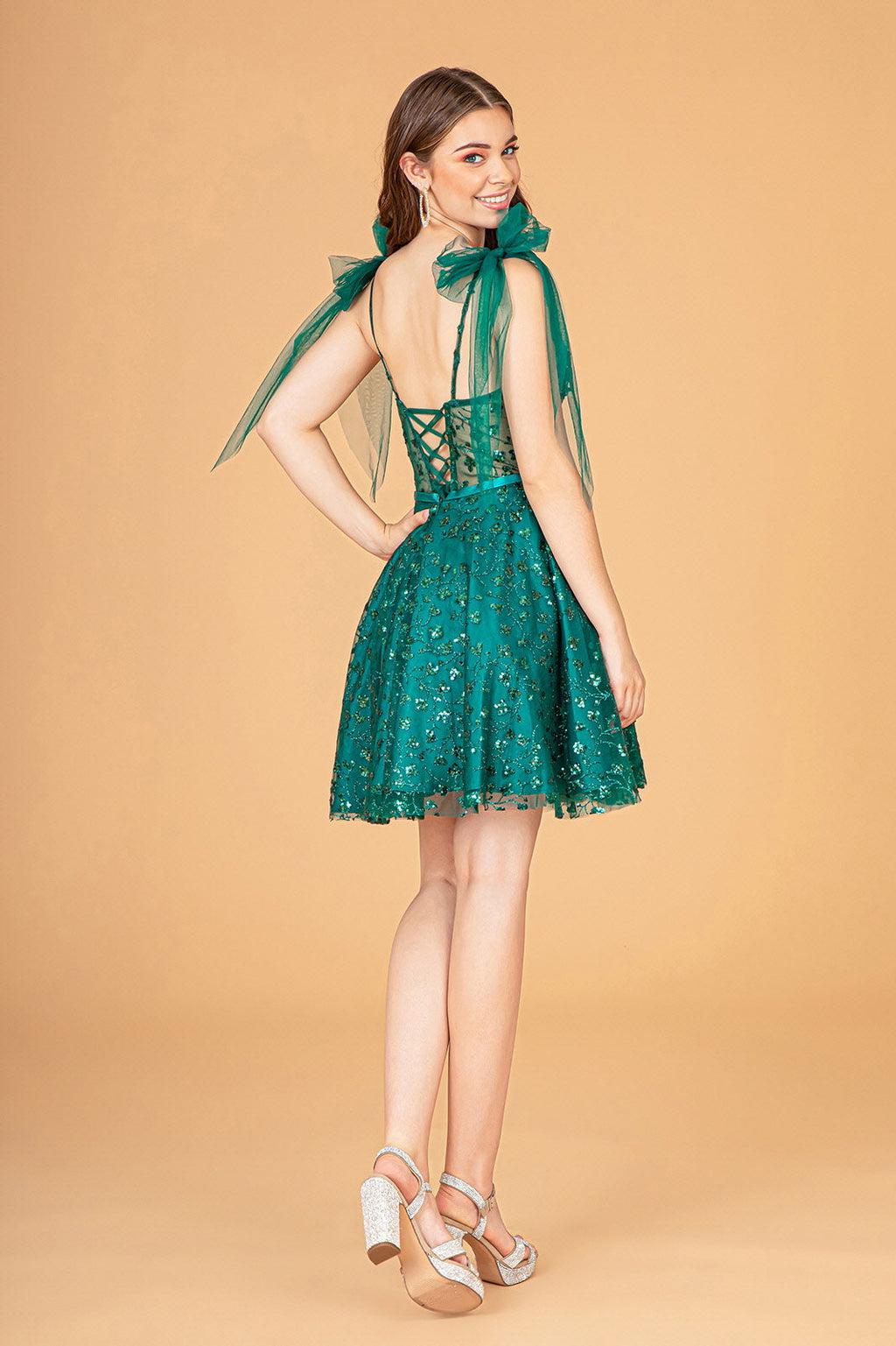 Statuesque Mesh A-Line Homecoming Gown w/ Ribbon Attachment GLGL3088