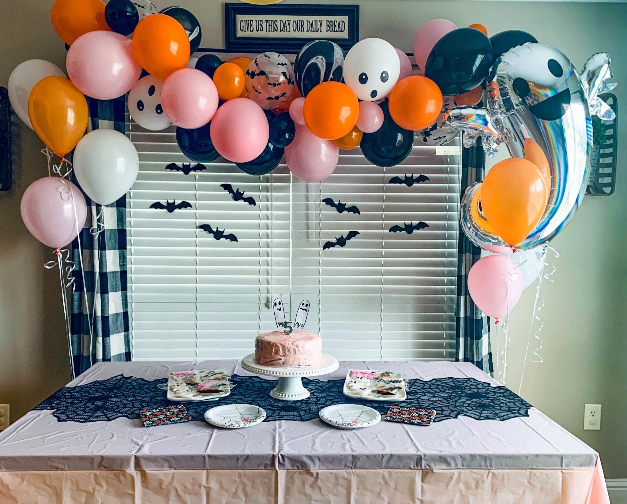 Pastel Pink & Black Halloween Balloon Garland Kit