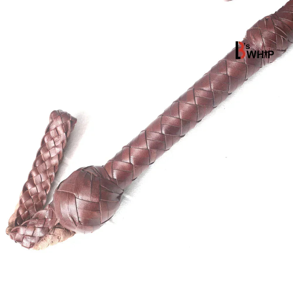 Dark Brown Kangaroo Leather Bullwhip – 6 ft, 8 ft, 10 ft, 12 ft, 14 ft & 16 ft (Indiana Jones Style)