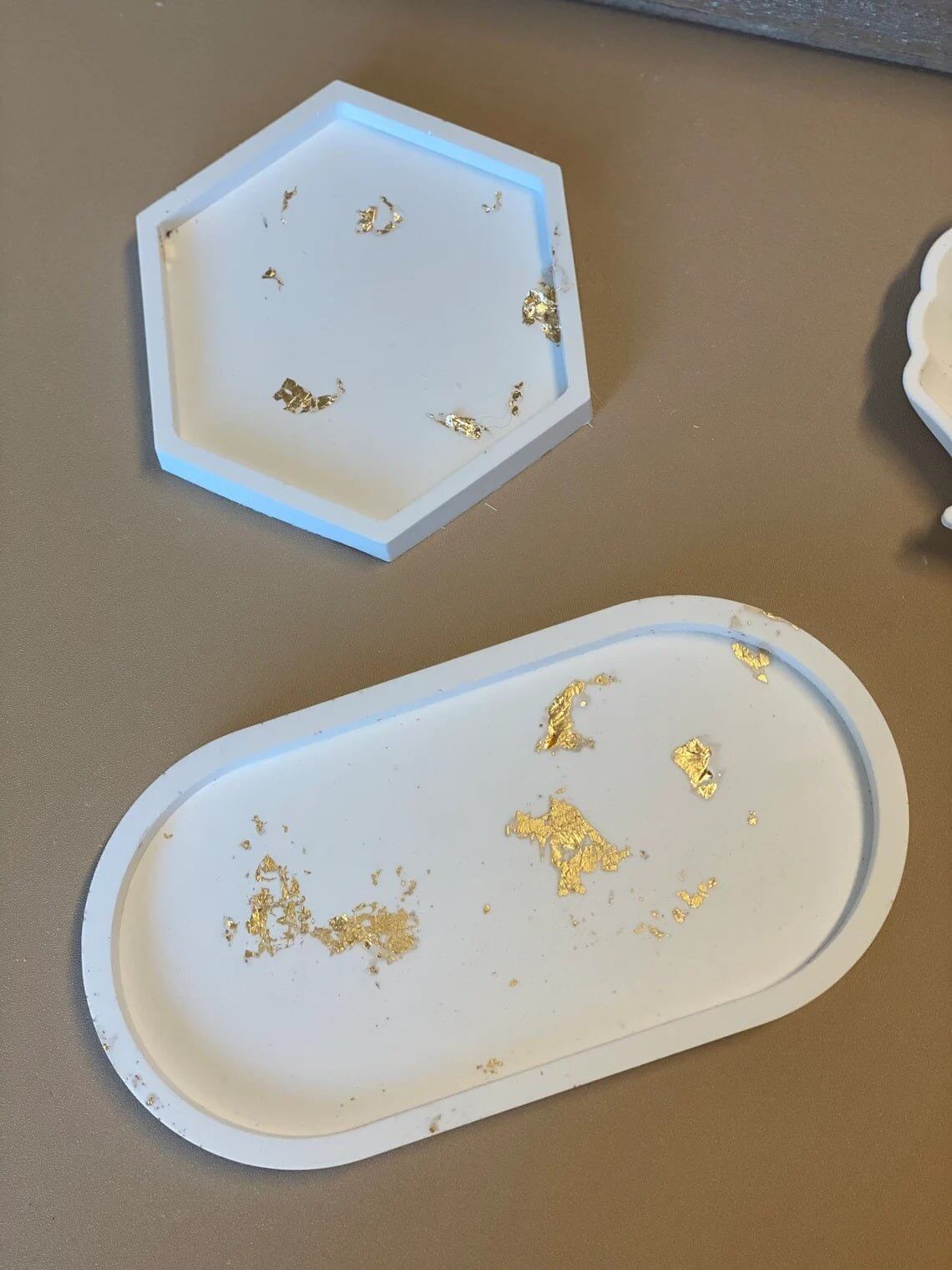 Handmade Jesmonite Tray - Stylish Modern Decorative Organizer for Home and Office